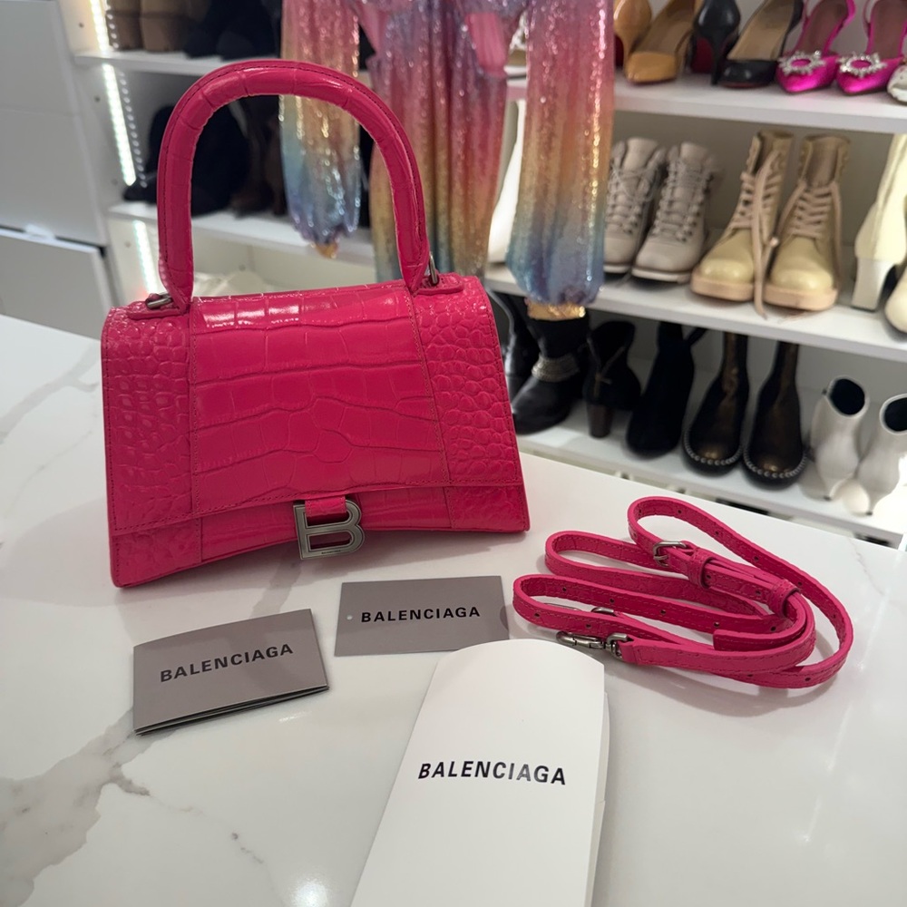 Balenciaga Hot Pink “HourGlass” Bag